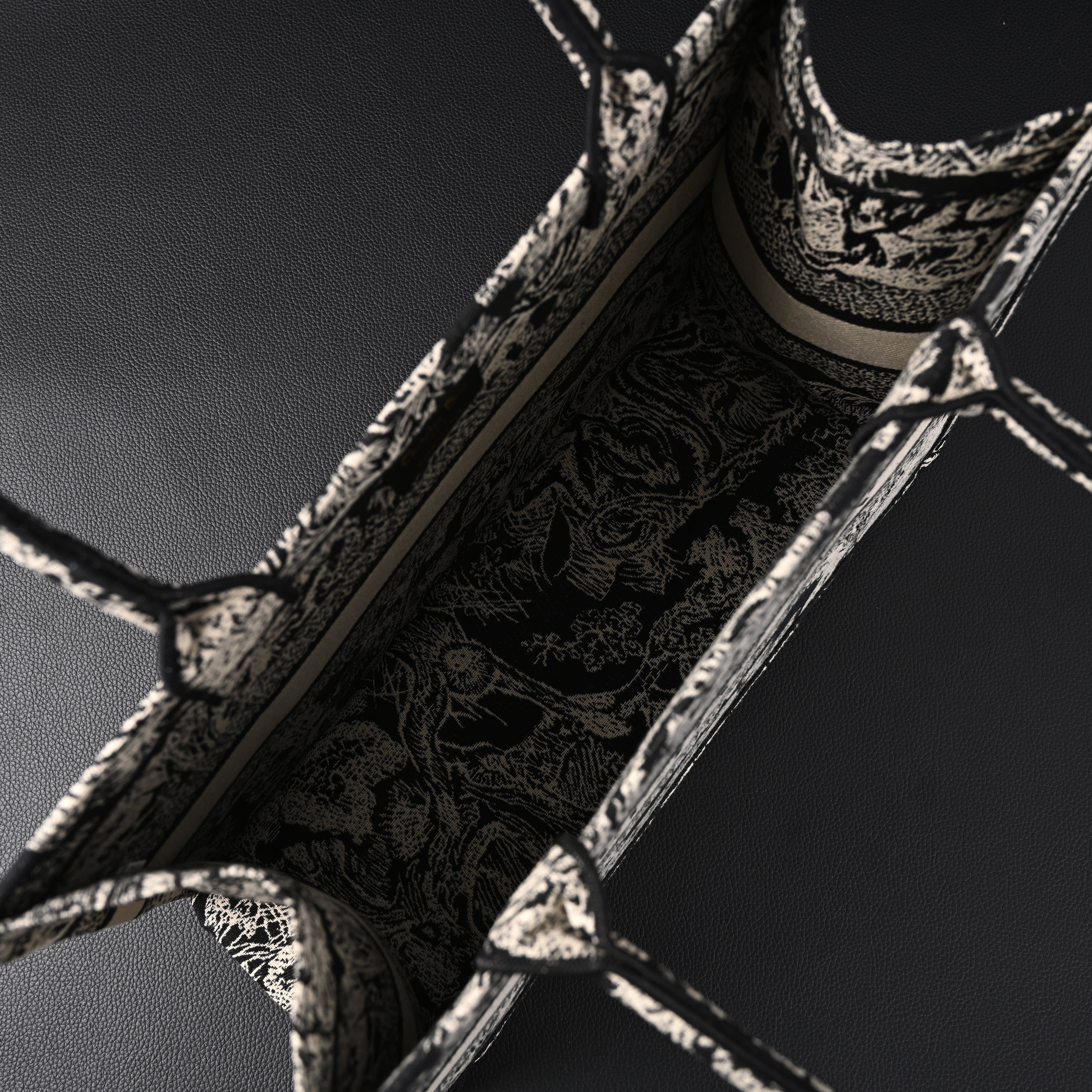 Dior Book Tote Bag – Black Toile de Jouy Embroidery